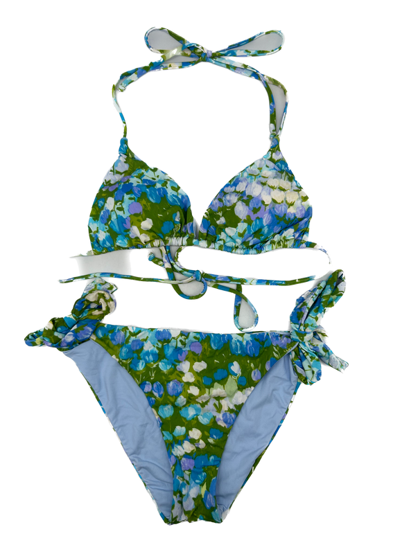 Maillot de bain à motifs bleu et vert