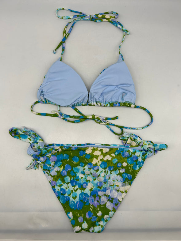 Maillot de bain à motifs bleu et vert