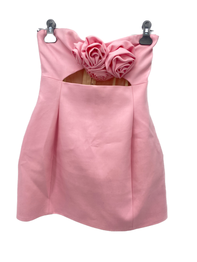 Mini robe rose à fleurs