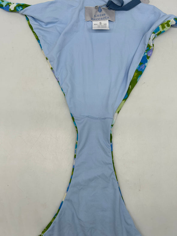 Maillot de bain à motifs bleu et vert