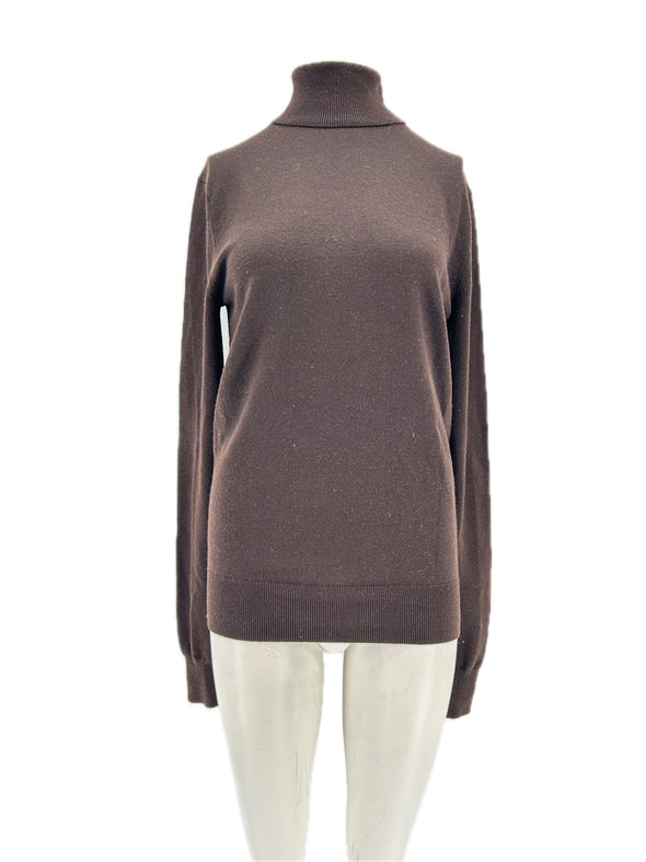 Col roulé marron
