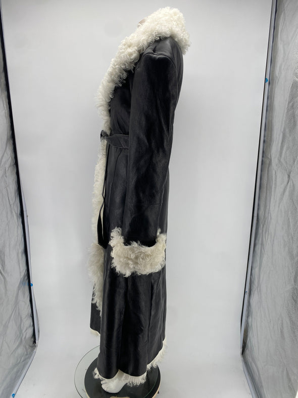 Manteau noir en cuir