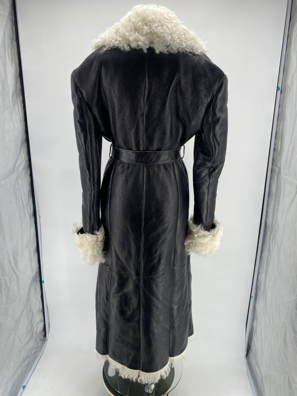 Manteau noir en cuir