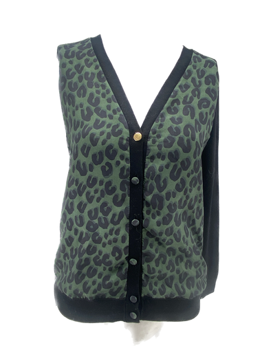 Cardigan léopard vert