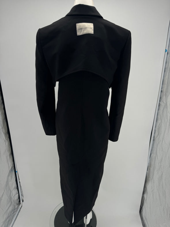 Manteau long noir cut-out