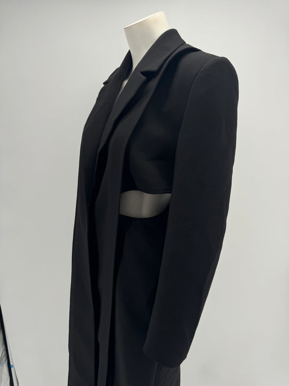 Manteau long noir cut-out