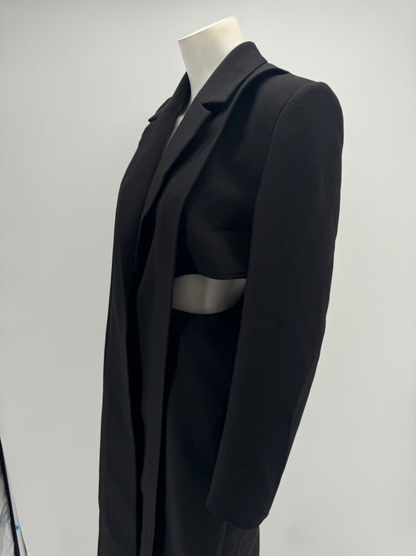 Manteau long noir cut-out