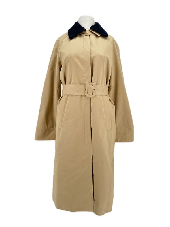 Trench beige avec col en velours