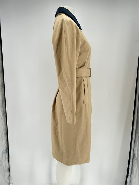 Trench beige avec col en velours