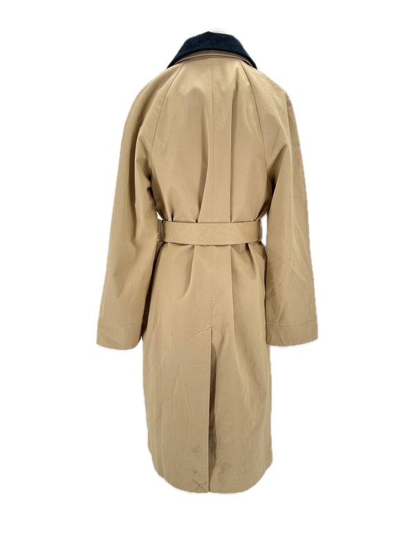 Trench beige avec col en velours