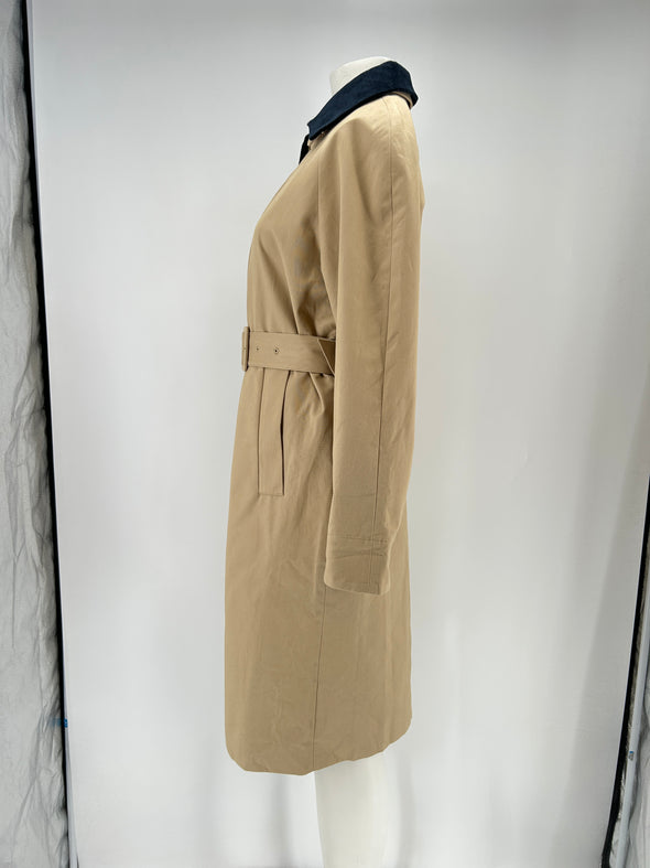 Trench beige avec col en velours