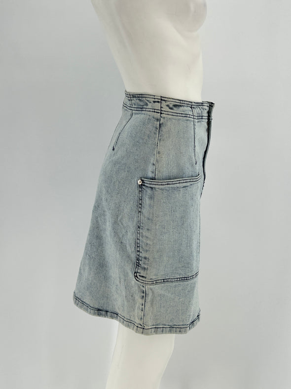 Jupe en denim délavé