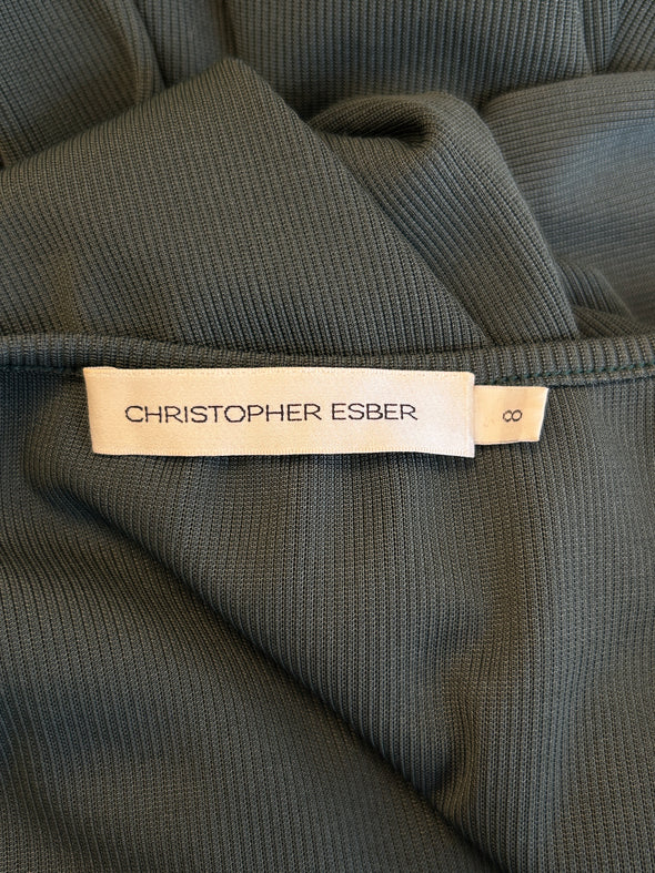 Robe ajourée verte foncée