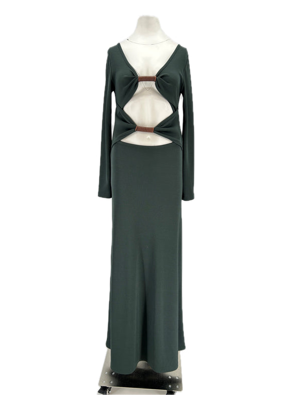 Robe ajourée verte foncée
