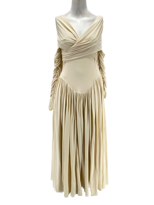 Robe longue beige