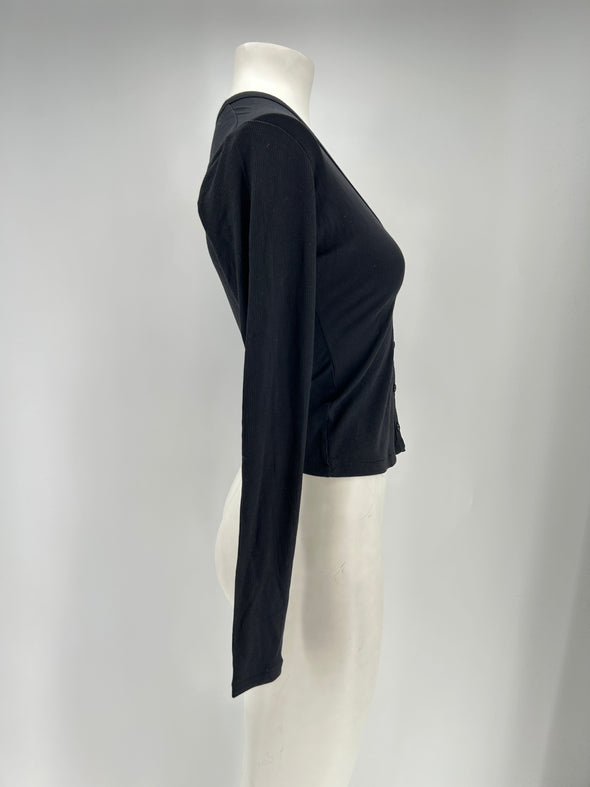 T-shirt côtelé à manches longues