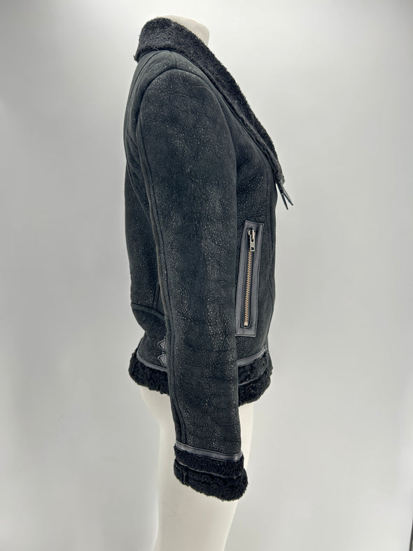 Peau lainée noire