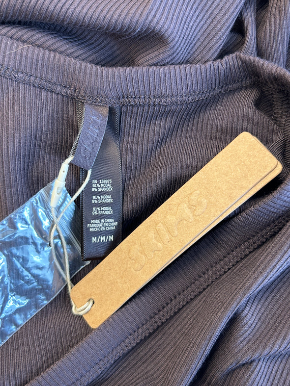 T-shirt côtelé à manches longues