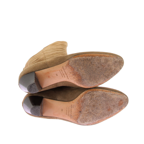 Bottes en daim camel