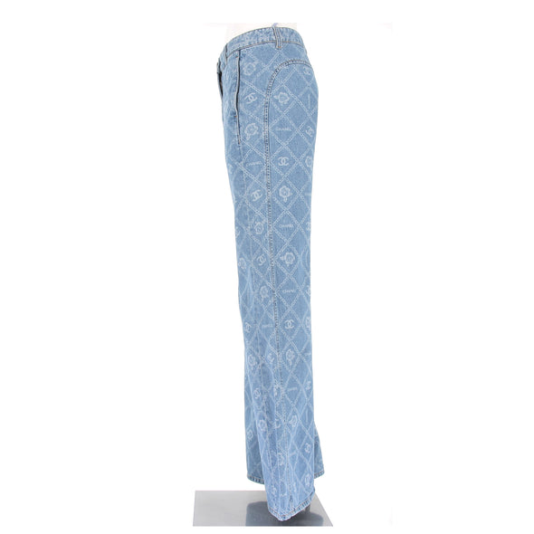 Jean bleu monogrammé