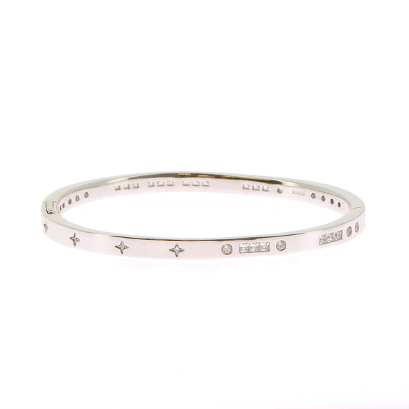 Bracelet Jonc en argent "Bonheur"