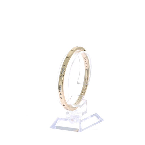 Bracelet Jonc plaqué or jaune "Bonheur"