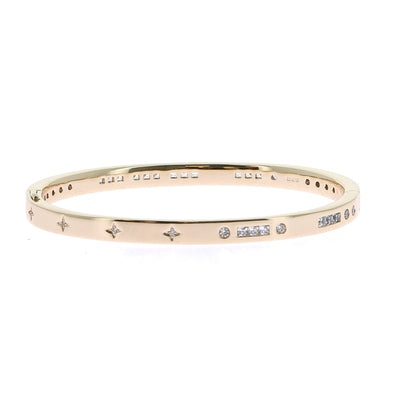 Bracelet Jonc plaqué or jaune "Bonheur"