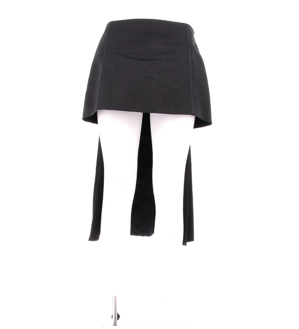 Jupe asymétrique en soie noire