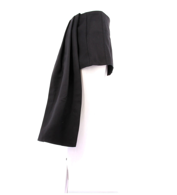 Jupe asymétrique en soie noire