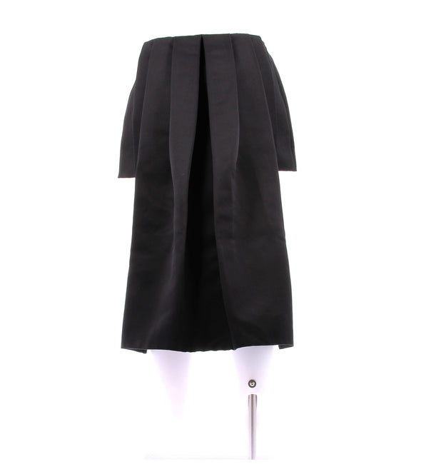 Jupe asymétrique en soie noire