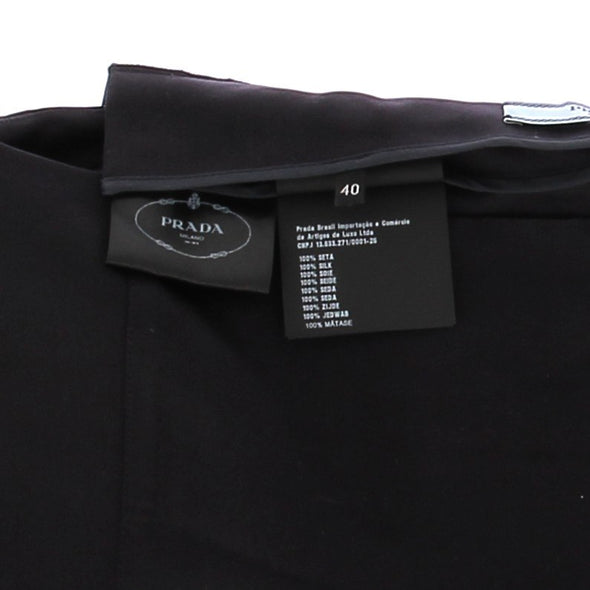 Jupe asymétrique en soie noire