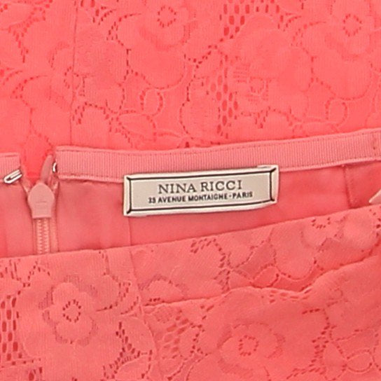 Jupe corail en dentelle