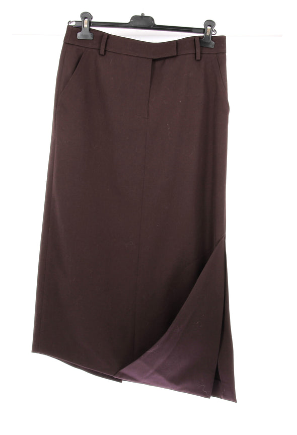 Jupe en laine bordeaux