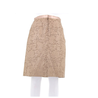 Jupe en cuir ajouré beige