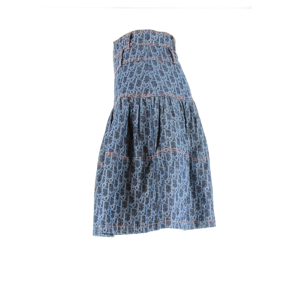 Jupe en denim monogrammée