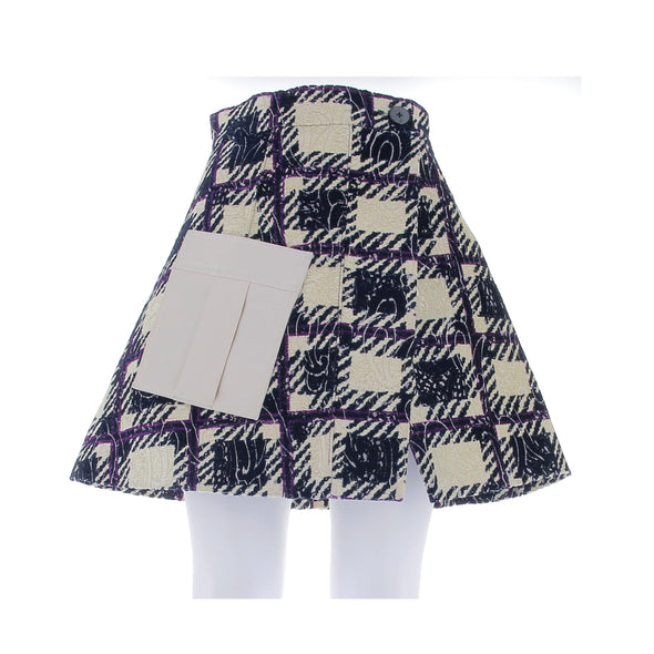 Jupe en velours imprimé tartan