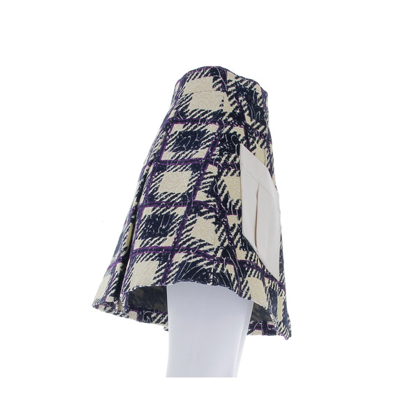 Jupe en velours imprimé tartan