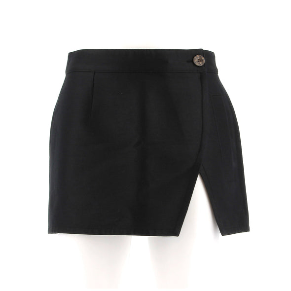 Mini jupe en soie noire