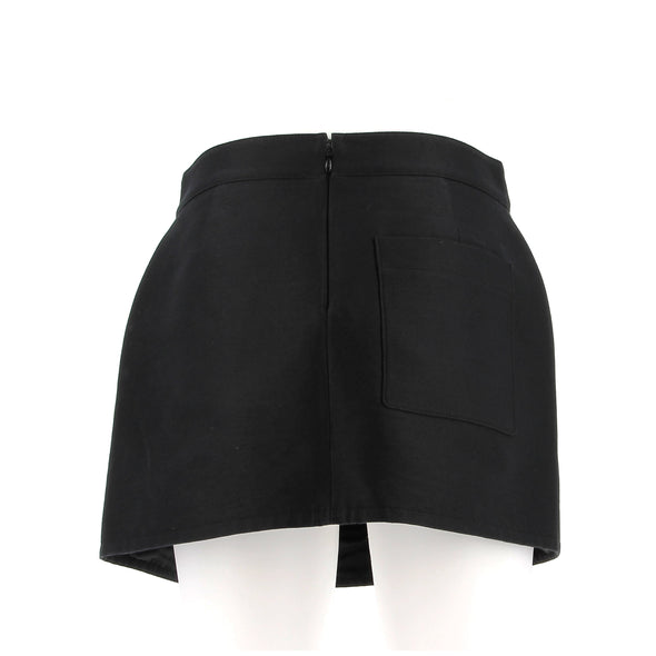 Mini jupe en soie noire
