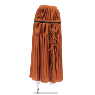 Jupe plissée terracotta