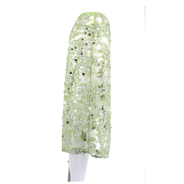 Jupe transparentes à sequins verts