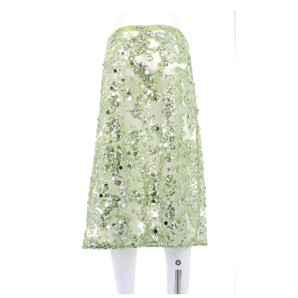 Jupe transparentes à sequins verts