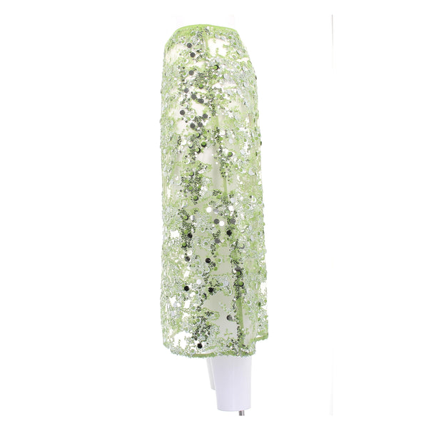 Jupe transparentes à sequins verts