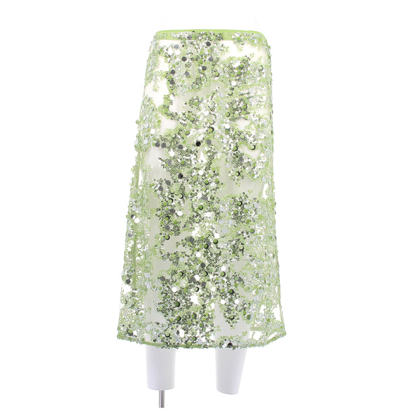 Jupe transparentes à sequins verts