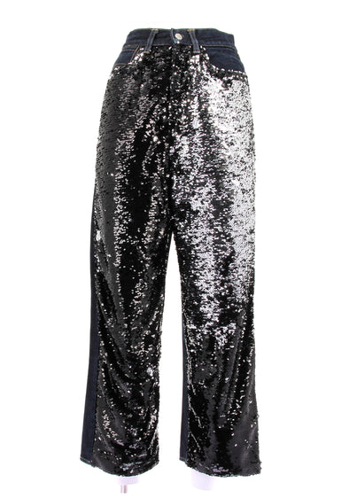 Jean brut à paillettes