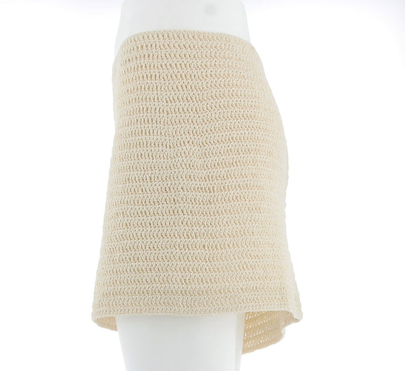 Mini jupe en crochet beige