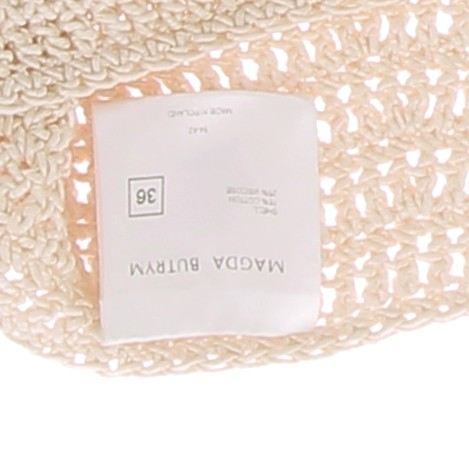 Mini jupe en crochet beige