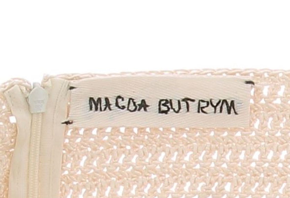 Mini jupe en crochet beige