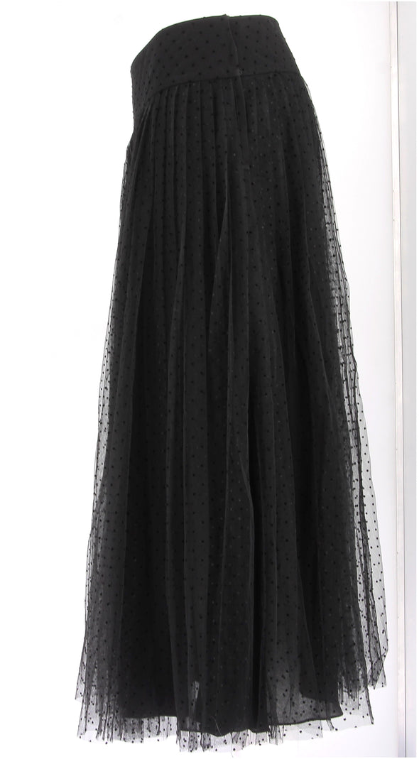 Jupe en tulle noire à pois