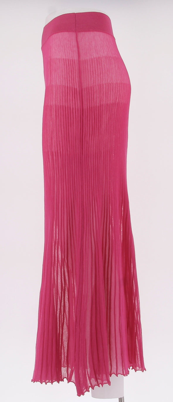Jupe longue rose plissée "Helado"